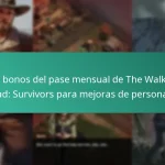 Los bonos del pase mensual de The Walking Dead: Survivors para mejoras de personajes