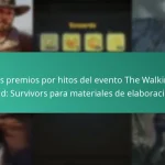 Los premios por hitos del evento The Walking Dead: Survivors para materiales de elaboración